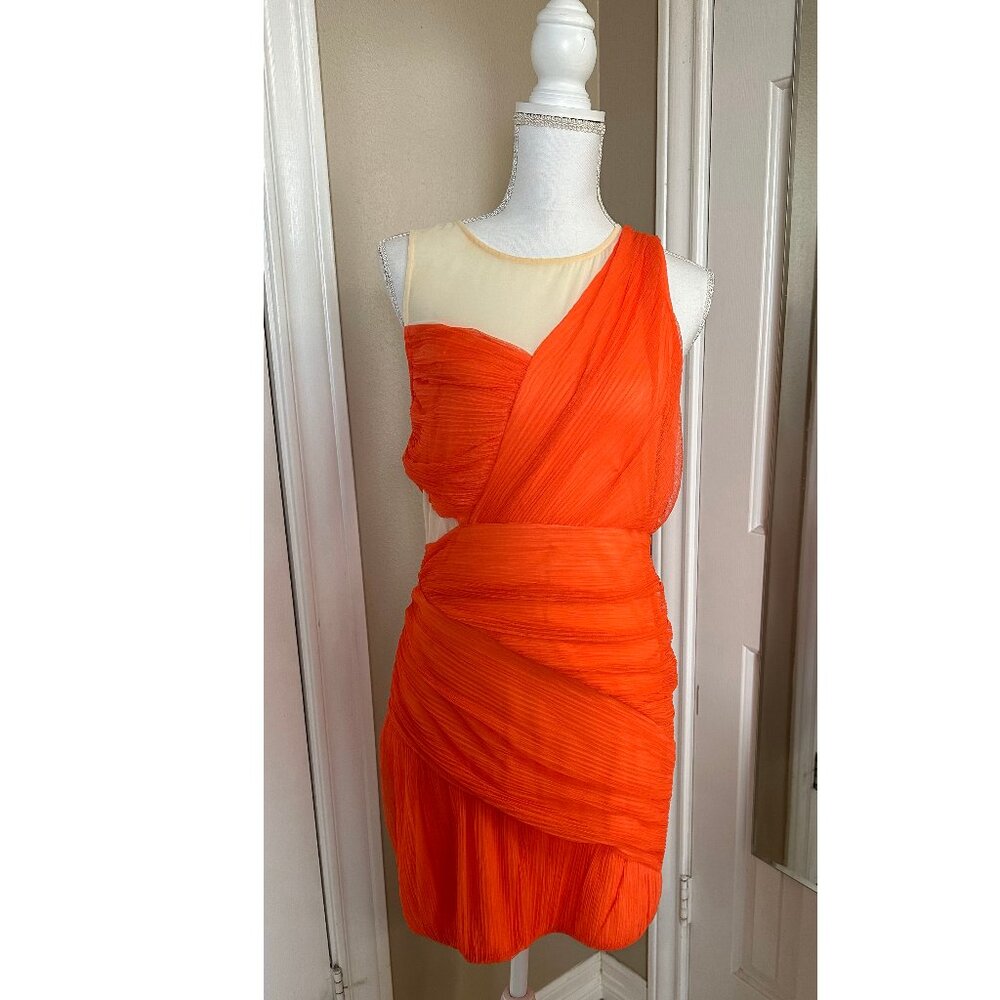 BCBG pleat silk beautiful dress size 8